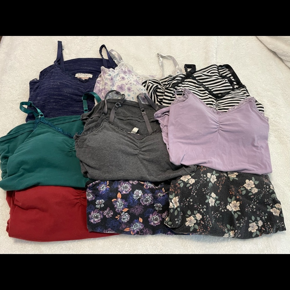 Set of 10 Jessica Simpson Maternity nursing tops.